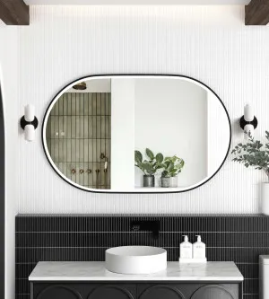 LED Noosa 900x600 Black Metal Frame Mirror by Otti Australia, a Mirrors for sale on Style Sourcebook