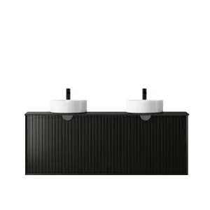 Marlo 1500mm Matte Black Wall Hung Vanity with Empire Black Top 12TH by Otti Australia, a Vanities for sale on Style Sourcebook