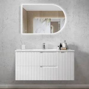 Noosa 1200mm Satin White Wall Hung Vanity with Ceramic Top by Otti Australia, a Vanities for sale on Style Sourcebook