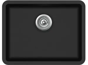 Single Black Kitchen Sink - Sink Dimensions 585x460 - Bowl Dimensions 535x410x210 Min Cabinet Size 45cm With Strainer by Otti Australia, a Kitchen Sinks for sale on Style Sourcebook