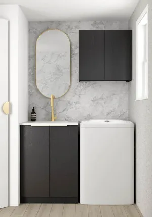 Wall and Base Cabinets Kit 650 Byron/Bondi Black Oak with Cloudy Carrara Top by Otti Australia, a Cabinetry for sale on Style Sourcebook