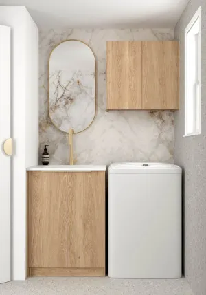 Wall and Base Cabinets Kit 650 Byron/Bondi Natural Oak with Matte White Top by Otti Australia, a Cabinetry for sale on Style Sourcebook