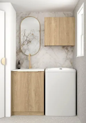 Wall and Base Cabinets Kit 650 Byron/Bondi Natural Oak with Pure White Top by Otti Australia, a Cabinetry for sale on Style Sourcebook