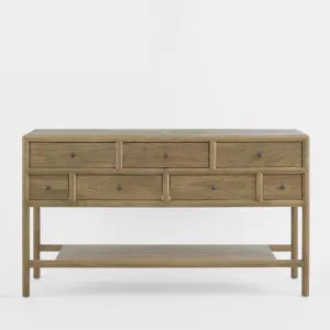 Cambridge 7 Drawer Console Elm Natural by Florabelle Living, a Console Table for sale on Style Sourcebook