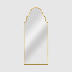 Taj Outdoor Iron Floor Mirror Gold by Florabelle Living, a Mirrors for sale on Style Sourcebook