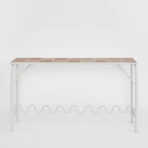 Wira Console Outdoor Iron White with tiled top by Florabelle Living, a Console Table for sale on Style Sourcebook