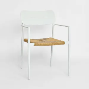 Casper Dining chair with Arms White¬¨?Ä?& Natural Weave¬¨?Ä?Outdoor by Florabelle Living, a Dining Chairs for sale on Style Sourcebook