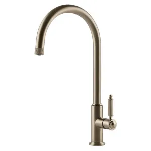 Gessi Venti20 Gooseneck Swivel Mixer Tap Brushed Nickel 60620-149 by Gessi, a Kitchen Taps & Mixers for sale on Style Sourcebook