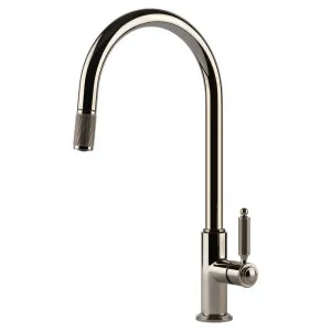 Gessi Venti20 Gooseneck Pull Out Mixer Tap Nickel 60622-720 by Gessi, a Kitchen Taps & Mixers for sale on Style Sourcebook