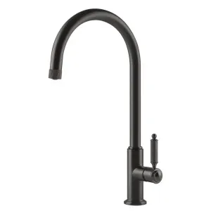 Gessi Venti20 Gooseneck Swivel Mixer Tap Brushed Black 60620-707 by Gessi, a Kitchen Taps & Mixers for sale on Style Sourcebook