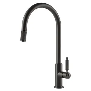 Gessi Venti20 Gooseneck Pull Out Mixer Tap Brushed Black 60622-707 by Gessi, a Kitchen Taps & Mixers for sale on Style Sourcebook