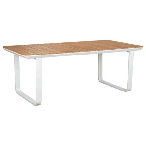 Pallara 200cm Teak Top & Aluminium Dining Table, White by Schots Home Emporium, a Tables for sale on Style Sourcebook