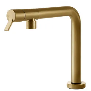 Gessi Su&Giu Retractable Spout Right Angle Mixer Tap Brushed Gold 60071-716 by Gessi, a Kitchen Taps & Mixers for sale on Style Sourcebook