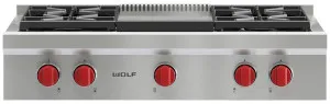 WOLF 91cm Natural Gas Cooktop with Teppanyaki ICBSRT364GNG by Wolf, a Cooktops for sale on Style Sourcebook