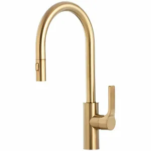 The Galley Ideal Gooseneck Bar Mixer Tap - Brushed Gold IBT-D-YSS-AU by The Galley, a Kitchen Taps & Mixers for sale on Style Sourcebook