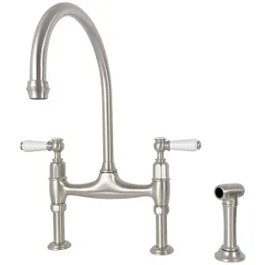 Shaws by Perrin & Rowe Pendleton Kitchen Mixer with Rinse - Pewter AUSH-4173PFWPC by Shaws by Perrin & Rowe, a Kitchen Taps & Mixers for sale on Style Sourcebook