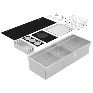 Abey Boutique Piazza Plus Triple Bowl Sink PZQ400T by Abey, a Kitchen Sinks for sale on Style Sourcebook