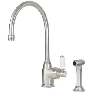 Shaws by Perrin & Rowe Yarrow Kitchen Mixer with Rinse - Pewter AUSH-4346PFWPC by Shaws by Perrin & Rowe, a Kitchen Taps & Mixers for sale on Style Sourcebook