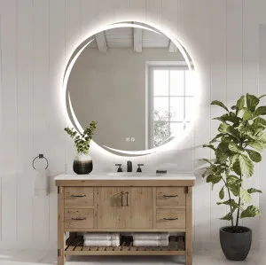 Whirlwind Frosted LED Wall Mirror 80cm by Luxe Mirrors, a Illuminated Mirrors for sale on Style Sourcebook