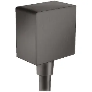 Hansgrohe FixFit Wall Outlet Square with non-return Valve - Brushed Black Chrome 26455343 by Hansgrohe, a Kitchen Taps & Mixers for sale on Style Sourcebook
