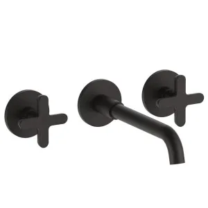 Fantini Icona Classic Wall Tap Set With Outlet - Deep Black PVD 53S1R013B-4400R010A by Fantini, a Kitchen Taps & Mixers for sale on Style Sourcebook