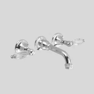 Astra Walker Olde English Wall Basin Set with Swarovski Crystal Lever and 210mm Spout - Chrome A5106CL00 by Astra Walker, a Kitchen Taps & Mixers for sale on Style Sourcebook