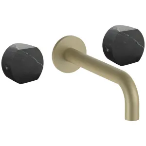 AboutWater AF/21 Wall Tap Set with Outlet - Matte British Gold PVD / Nero Marquina 27P6A813BCY-4400R010 by AboutWater, a Kitchen Taps & Mixers for sale on Style Sourcebook