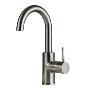 Rogerseller Tonic Gooseneck Basin Mixer - Brushed Nickel 3606013607 by Rogerseller, a Kitchen Taps & Mixers for sale on Style Sourcebook
