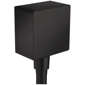 Hansgrohe FixFit Wall Outlet Square with non-return Valve - Matte Black 26455673 by Hansgrohe, a Kitchen Taps & Mixers for sale on Style Sourcebook