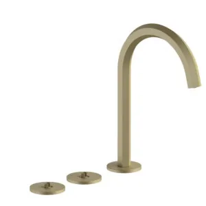 Fantini Venezia Tall Basin Set Without Handles - Matte British Gold 29P6N405SWZ by Fantini, a Kitchen Taps & Mixers for sale on Style Sourcebook