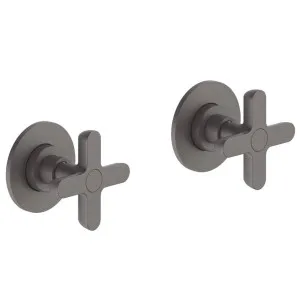 Fantini Icona Classic Wall Tap Set - Matte Gun Metal PVD 53P5R075B-4400R011A by Fantini, a Kitchen Taps & Mixers for sale on Style Sourcebook