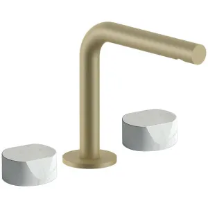 AboutWater AF/21 Basin Set - Matte British Gold PVD / Carrara Marble 27P6A204WFCXZ by AboutWater, a Kitchen Taps & Mixers for sale on Style Sourcebook