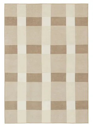 Jura Beige and Ivory Checkered Indoor Outdoor Rug by Miss Amara, a Contemporary Rugs for sale on Style Sourcebook