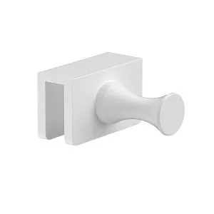 Single Glass Mounted Robe Hook with Clamp White by Estelle, a Shelves & Hooks for sale on Style Sourcebook