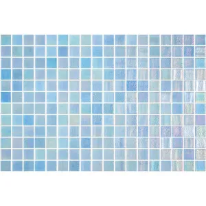 Opalescent Azul Celeste Gloss Glass Structured Mosaic by Beaumont Tiles, a Mosaic Tiles for sale on Style Sourcebook