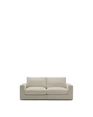 Alea removable cover modular sofa 3-seater in light brown chenille 220 cm by null, a Sofas for sale on Style Sourcebook