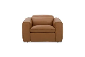 Abode Leather Recliner Modern Armchair, Grange Tan, by Lounge Lovers by Lounge Lovers, a Sofas for sale on Style Sourcebook