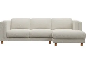 Hayes Boucle Ivory Chaise Sofa - 3 Seater by James Lane, a Sofas for sale on Style Sourcebook
