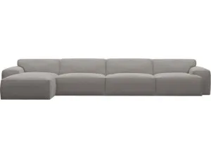 Copenhagen Boucle Pumice Chaise Sofa - 4 Seater by James Lane, a Sofas for sale on Style Sourcebook