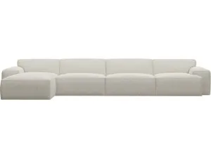 Copenhagen Boucle Ivory Chaise Sofa - 4 Seater by James Lane, a Sofas for sale on Style Sourcebook