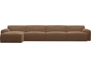 Copenhagen Tribute Chestnut Chaise Sofa - 4 Seater by James Lane, a Sofas for sale on Style Sourcebook
