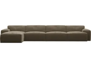 Copenhagen Tribute Walnut Chaise Sofa - 4 Seater by James Lane, a Sofas for sale on Style Sourcebook