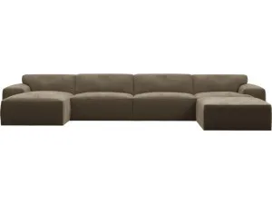 Copenhagen Tribute Walnut Chaise Sofa - 5 Seater U Shaped Modular by James Lane, a Sofas for sale on Style Sourcebook
