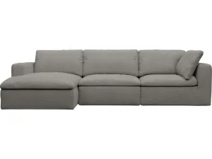 Cloud Deep Isla Soft Grey Left Facing Modular Sofa - 3 Seater Chaise by James Lane, a Sofas for sale on Style Sourcebook