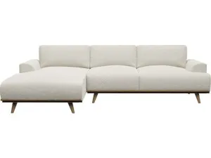 Dane Boucle Ivory Chaise Sofa - 3 Seater by James Lane, a Sofas for sale on Style Sourcebook