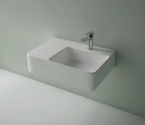 Studio Bagno Edge MK2 Square Right Bench or Wall Basin with No Tap Hole - Gloss White EDGEMK2SR-0 EDGEMK2SR0 by Studio Bagno, a Basins for sale on Style Sourcebook