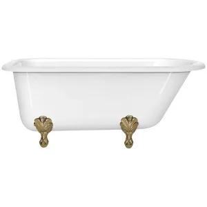 Victoria + Albert Hampshire 1500 Clawfoot Freestanding Bath - Gloss White with Polished Brass Feet HA1NSWNOFTHAMPB by Victoria + Albert, a Bathtubs for sale on Style Sourcebook