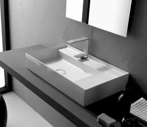 Studio Bagno Shard X 65 Bench Basin with 1 Tap Hole - Gloss White SHAX65-1 by Studio Bagno, a Basins for sale on Style Sourcebook