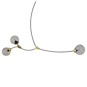 CTO Lighting Ivy Horizontal 3 Pendant Light - Bronze and Sating Brass with Smoke Glass Shades IVYPE3BZSG by CTO Lighting, a Lighting for sale on Style Sourcebook