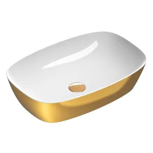 Catalano Green Lux 60x40 Countertop Basin - White/Gold 160APGRLXBO by Catalano, a Basins for sale on Style Sourcebook